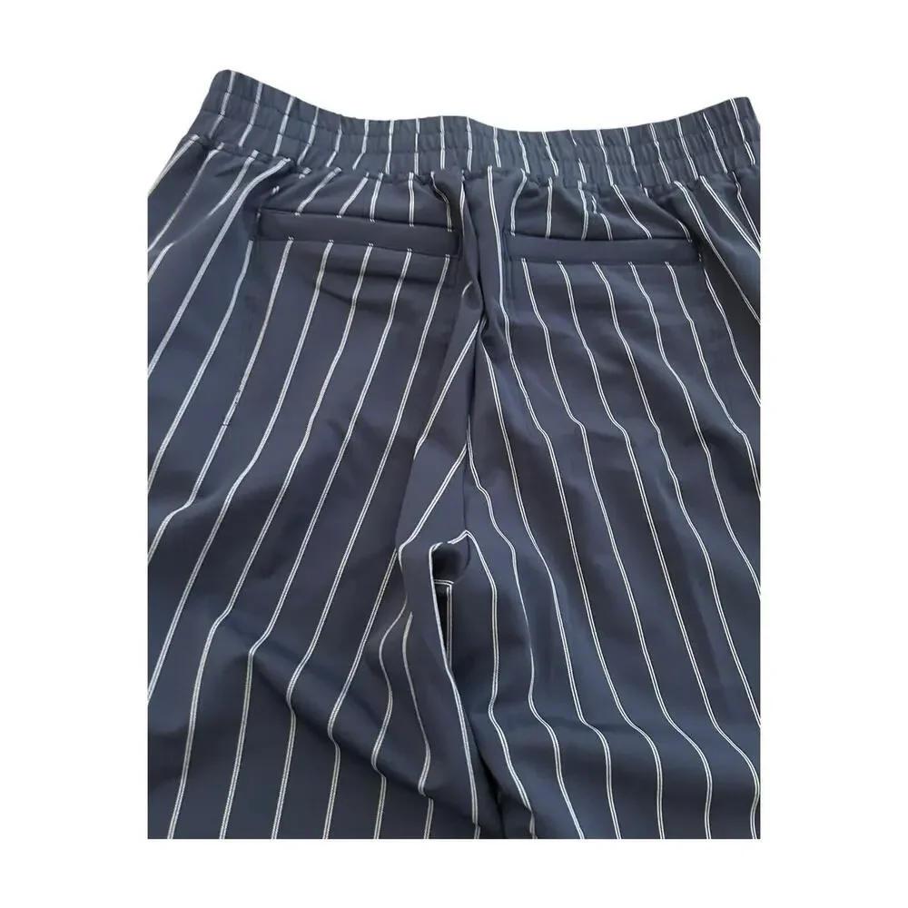 Athleta Pants Womens Size 2 Navy Striped Midtown Ankle Commute Travel Pants